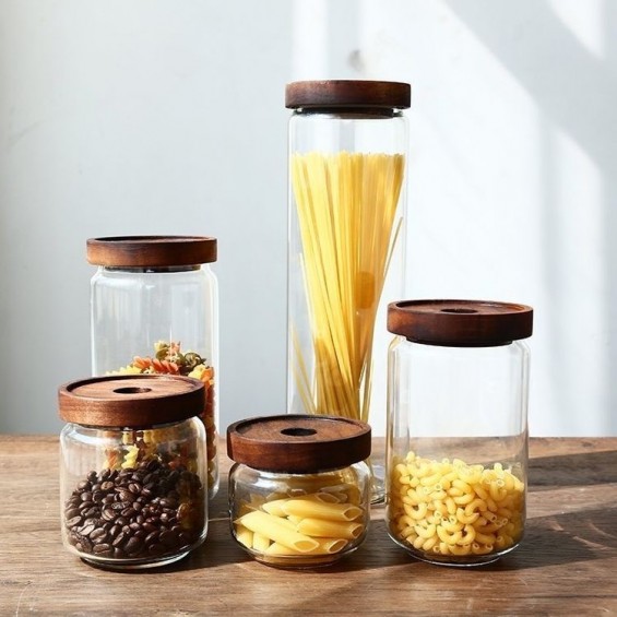 Glass Jar with Bamboo Lid 750ml