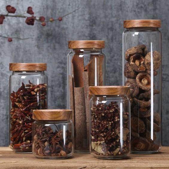 Glass Jar with Bamboo Lid 750ml